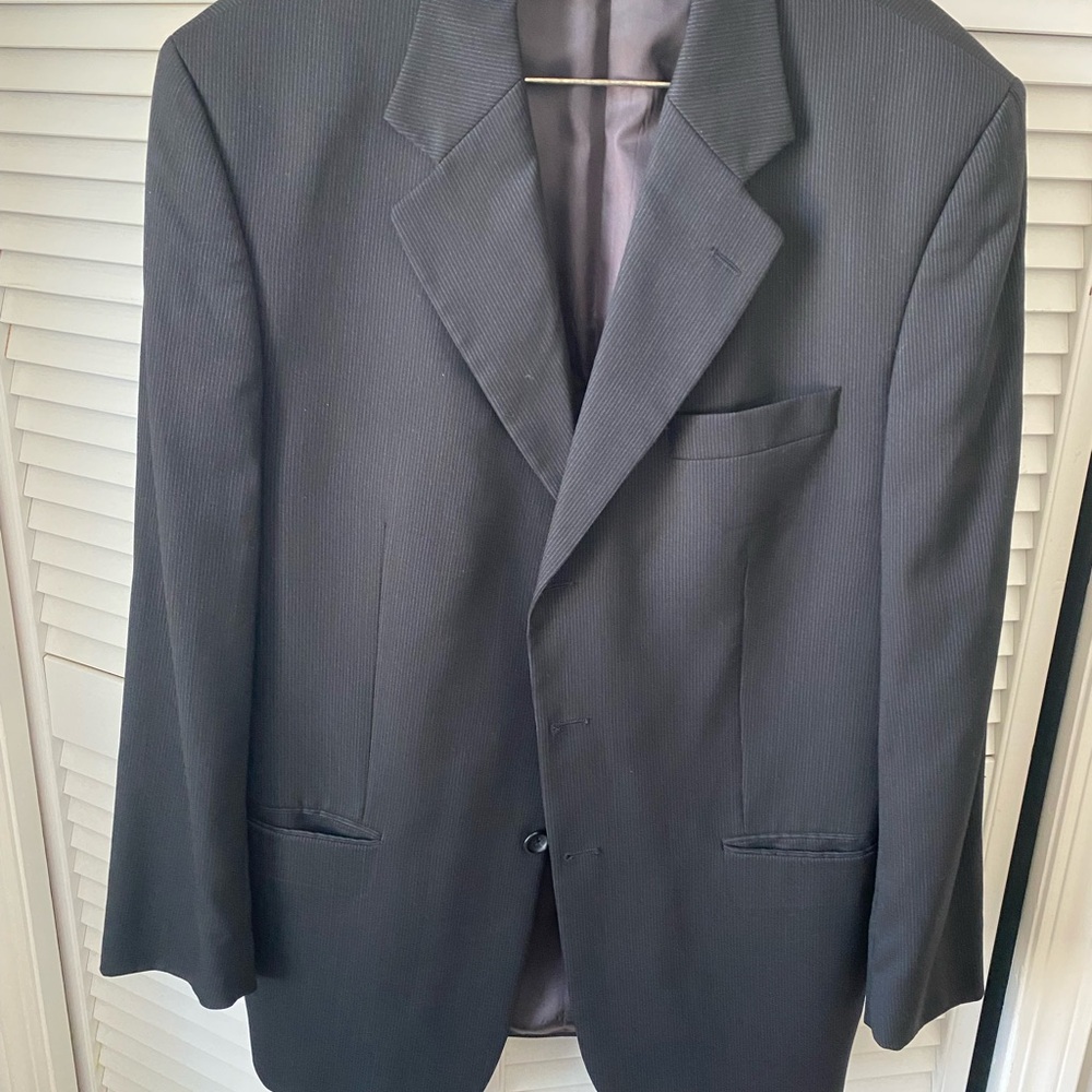 Jones New York Men's Charcoal Pinstripe Two-Button Blazer